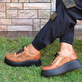Pantofi Casual Dama din piele Naturala,Hanny,maro